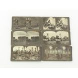 WWI interest:-Fifteen stereoscopic photo cards by Realistic Travels Publishers, including:- troops