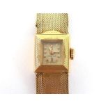 OMEGA, a 1950s lady's 18 carat gold manual wind wristwatch, no. 11117610, the small rectangular