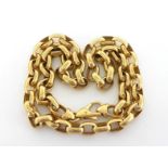 An Italian 9 carat gold belcher link necklace, to a lobster claw clasp, Italian standard marks, 56cm