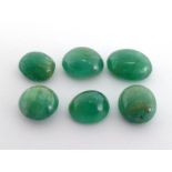 A mixed lot of loose cabochon cut emeralds, totalling approx. 11.8 carats (VAT will be charged on