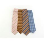 Four gentlemen's silk ties comprising one by Ted Lapidus in Ted Lapidus bag; one by Lanvin, Paris;