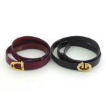 GUCCI, two leather belts, with gilt metal buckles (2)