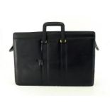 A Gianfranco Ferre large gentleman's briefcase with goldtone hardware. Labelled inside Gianfranco