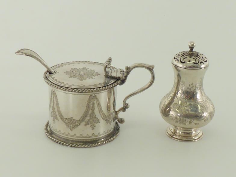 An early Victorian silver pepper by Joseph and John Angell, London, 1839, baluster form engraved - Image 11 of 17