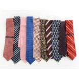 A group of ten gentlemen's silk ties incuding two by Tommy Hilfiger, one Zara Man, one Christian
