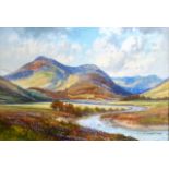 C TREVOR (SCOTTISH), FRAMED EARLY 20TH CENTURY WATERCOLOUR, signed, mountainous landscape. 9.5ins