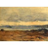 C HOUSTON (1994), FRAMED WATERCOLOUR, signed & dated, Beach Landscape. 9.5ins x 1 ft. 1ins.