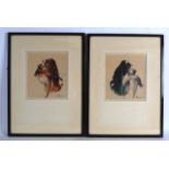 BRITISH SCHOOL, FRAMED PAIR EARLY 20TH CENTURY WATERCOLOUR, indistinctly signed, Dog with dead