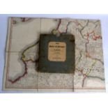 A GOOD EARLY 19TH CENTURY CASED MAP 'SPAIN AND PORTUGAL' by E Mentelle. 4Ft 2 ins x 2ft 3ins.