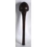 A GOOD 19TH CENTURY POLYNESIAN HEAVY WOODEN THROWING CLUB probably Tongan, with thick terminal,