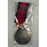 Nepal (1814-16) silver medal, 55m silver, a later issue with large suspension clasp and silk cord.