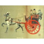 FRED WALKER (1920), FRAMED LITHOGRAPH, MONOGRAMMED F.W., "Easy! Lass, Easy!". 11ins x 1 ft. 2.5ins.