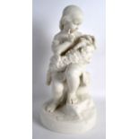 A LARGE 19TH CENTURY COPELAND PARIAN FIGURE by J Durham, 'Go To Sleep', C1862. 1Ft 5.5ins high.