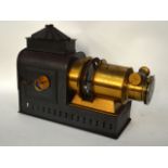 A VICTORIAN PAGODA TOP MAGIC LANTERN. 1Ft 2ins wide.