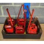 A GROUP OF SIX TRIANG TINPLATE CRANES of various sizes. (6)