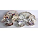 A COLLECTION OF 18TH/19TH CENTURY ENGLISH PORCELAIN including a dolls house pattern tray. (qty)