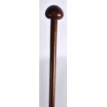 A GOOD 19TH/20TH CENTURY CARVED AFRICAN HARDWOOD STAFF with turned finial and twist to body. 4Ft