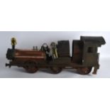 A GOOD SCRATCH BUILT COPPER STEAM LOCOMOTIVE with brass and bronze fittings. 2Ft wide.