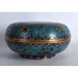 A GOOD LARGE 18TH/19TH CENTURY CHINESE CLOISONNE ENAMEL CIRCULAR BOX AND COVER Qianlong/Jiaqing,