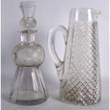 AN UNUSUAL REGENCY HOB NAIL CUT DECANTER AND STOPPER with reverse able tasting stopper, together