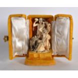 A FINE 19TH CENTURY JAPANESE MEIJI PERIOD TOKYO SCHOOL IVORY OKIMONO contained within a fitted case,