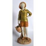 A ROYAL WORCESTER FIGURE OF THE FRENCH FISHERBOY C1917. 8Ins high.