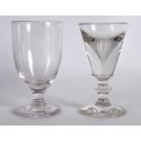 A VICTORIAN PENNY LICK GLASS together with a small rummer. (2)