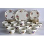 A ROYAL WORCESTER ROANOKE TEA SERVICE decorated with floral sprays. (qty)
