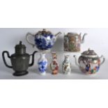 A GROUP OF ANTIQUE CHINESE PORCELAIN together with teapots, vases etc. Largest 8.25ins high. (7)
