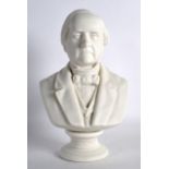 A 19TH CENTURY PARIAN BUST OF GEORGE PEADBODY C1870. 11Ins high.