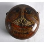 AN EARLY 20TH CENTURY CONTINENTAL PAINTED GOURD NUT. 5.25ins diameter.