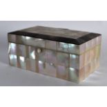 AN EARLY 20TH CENTURY CONTINENTAL MOTHER OF PEARL CASKET. 5.5ins wide.