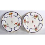 19th c. Derby Sevres style pair of plates painted by Leonard Lead. 9.5ins diameter.