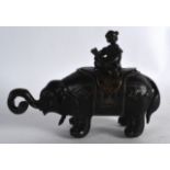 A GOOD 19TH CENTURY JAPANESE MEIJI PERIOD BRONZE INCENSE BURNER AND COVER in the form of an