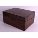 A MID 19TH CENTURY ROSEWOOD WRITING BOX with brass mounts. 11.75ins wide.