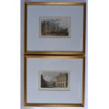 A PAIR OF FRAMED ENGRAVINGS, "Regent's Quadrant" together with another. 4ins x 6.5ins.