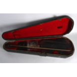 AN ANTIQUE CASED FULL SIZE VIOLIN with single piece back, bearing label to interior Joseph Kloz