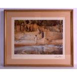 A PAIR OF RUSSEL FLINT FRAMED PRINTS.