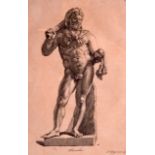 FRENCH SCHOOL, An engraving of Hercules together with another similar. (2)