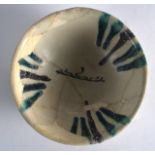 An Early Persian Bowl, 9th/10th Century, painted with drip green and brown decoration. 7.5ins