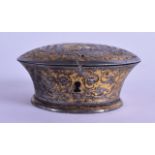 AN EARLY 18TH CENTURY CHINESE ENGRAVED STEEL SNUFF BOX probably Early Yongzheng, decorated with