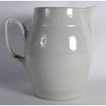 AN 18TH CENTURY CHINESE BLANC DE CHINE CIDER JUG Qianlong, of plain form with floral capped
