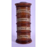 A TREEN FOUR TIER SPICE TOWER. 19 cm high.