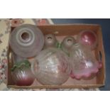 A GOOD GROUP OF ANTIQUE LAMP SHADES in various forms and sizes. (qty)