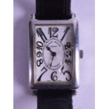 A GOOD VINTAGE FRANCK MULLER LONG ISLAND STAINLESS WRISTWATCH the reverse signed Master of