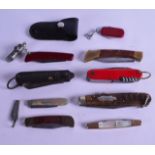 A COLLECTION OF VARIOUS PEN KNIVES including peal, wood, horn etc. (qty)