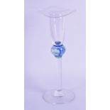 A STYLISH GEORGE III STYLE ART GLASS CUP with spread terminal. 20 cm high.