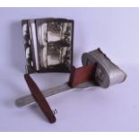 A VICTORIAN STEREOSCOPE VIEWER with various photographic slides. (qty)