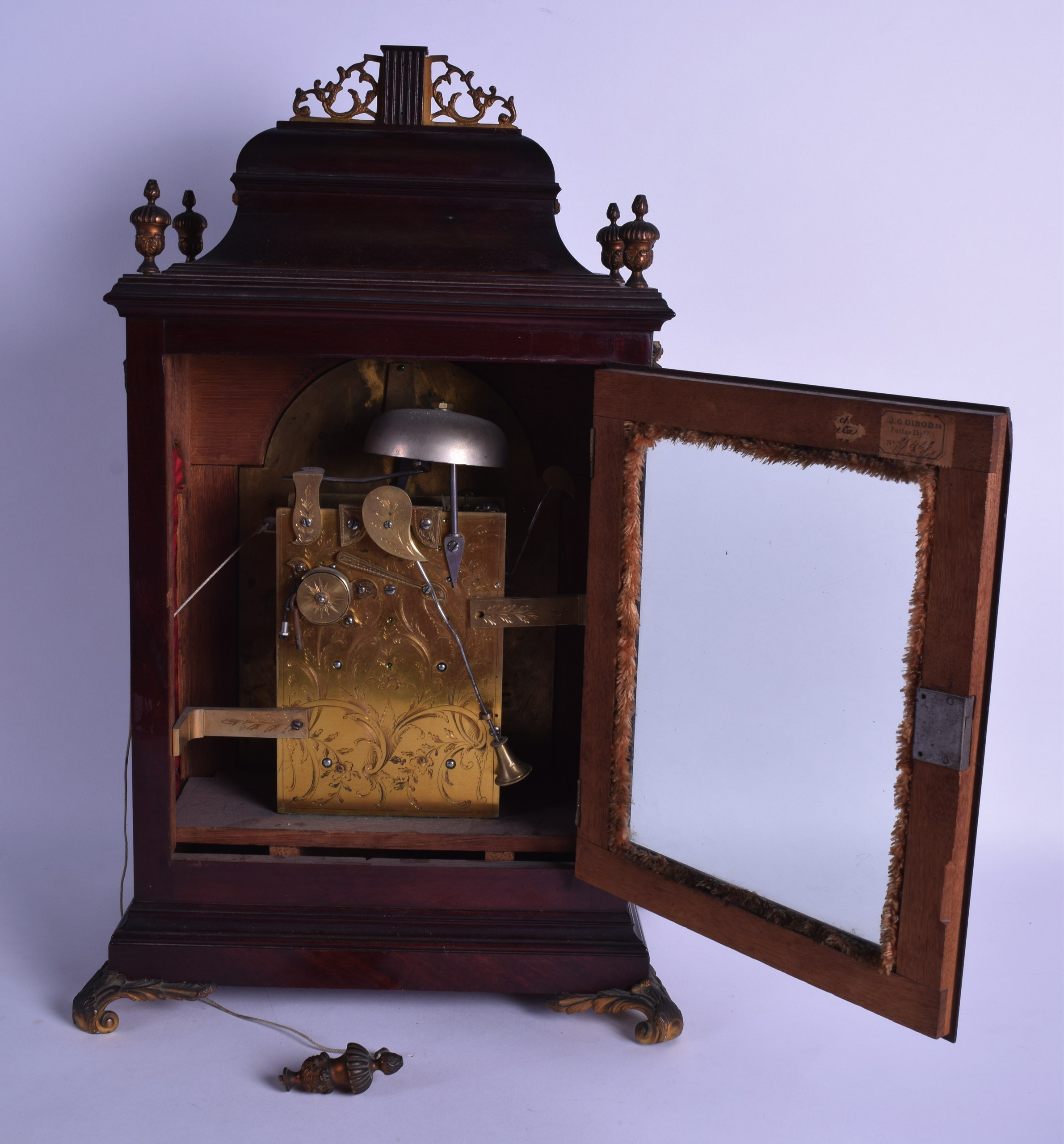 A FINE GEORGE III MAHOGANY PULL REPEATER BRACKET CLOCK by John Taylor of London, with silvered - Image 2 of 12