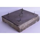 A VICTORIAN SLATE SUN DIAL by Richard Melvin C1856. 32 cm x 35 cm.